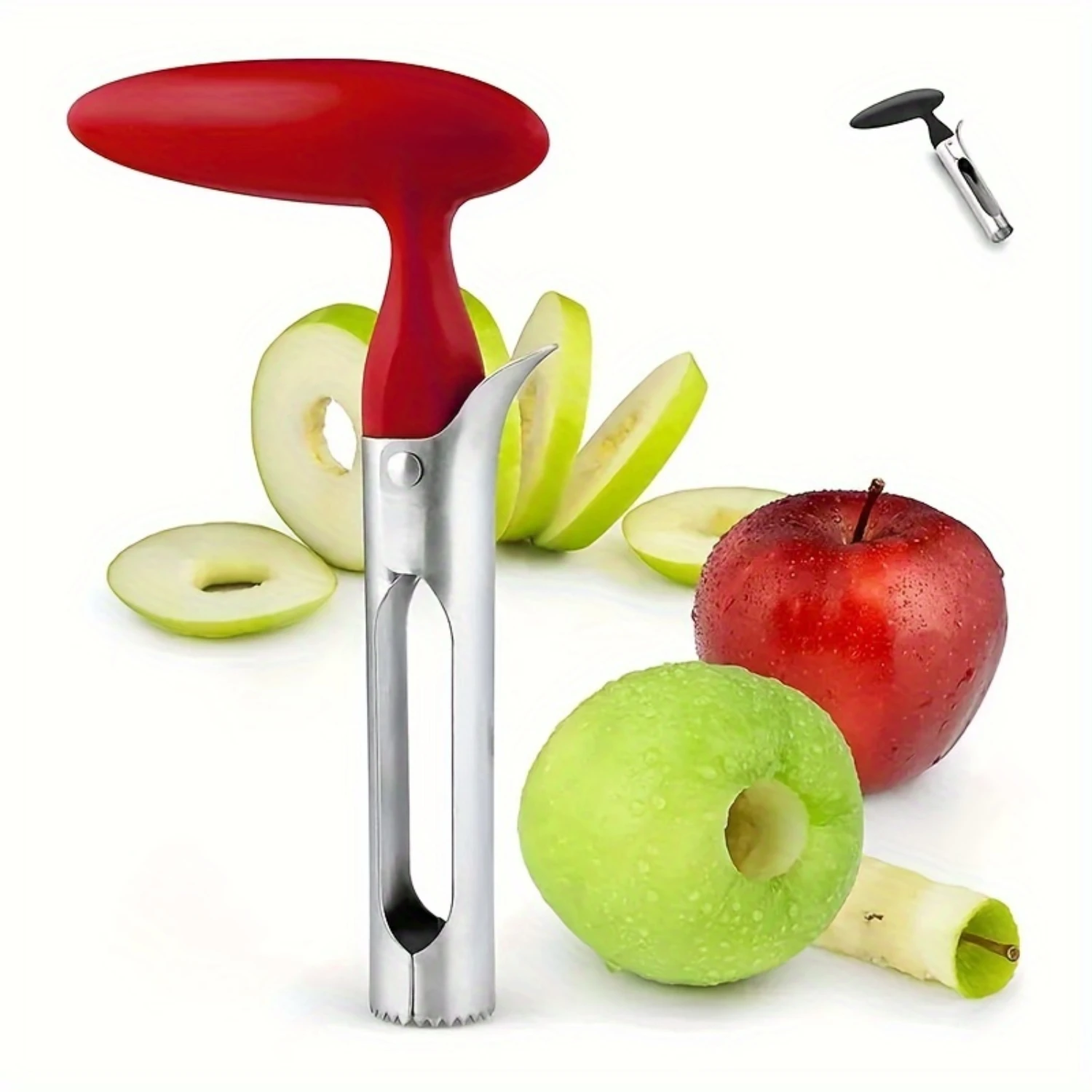 Premium Fruit Corer - Effortless Operation, Durable Stainless Steel, -Sharp Serrated Edges, and Easy Cleaning for Pears and Othe