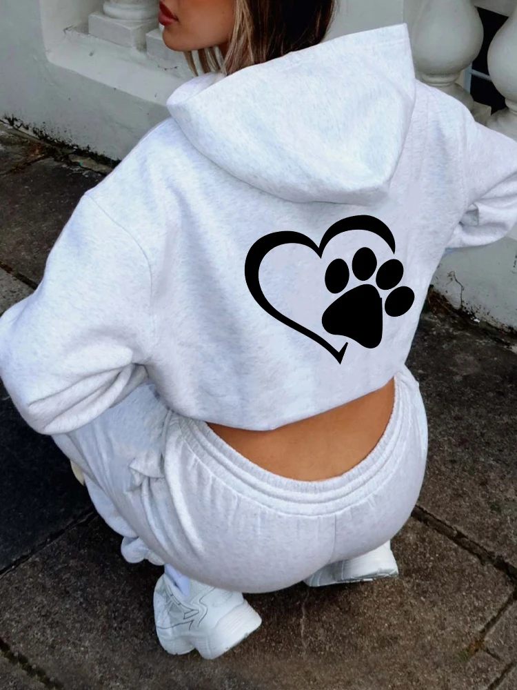 Womens Printting 2 Pcs Sets Gothic Hoodies Pant Autumn Winter Sweatshirt Sweatpants White Hoody Pullover Female Tracksuit Hooded