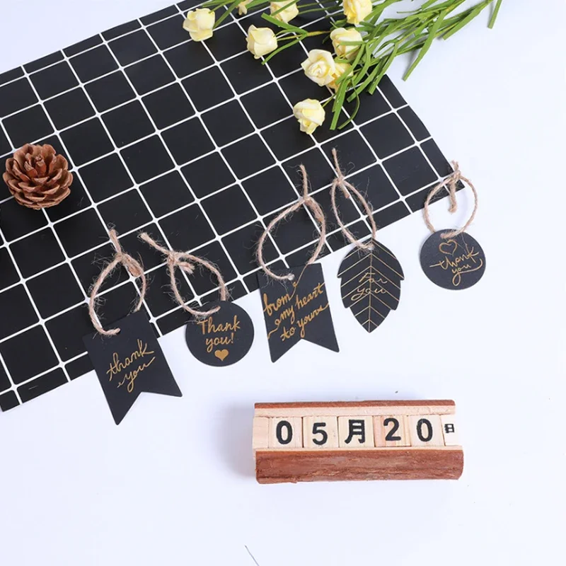 100pcs/lot Handwriting Black Bronzing Gift Blessing Decoration Card Party Birthday Wedding Decoracion Cards Office Accessories