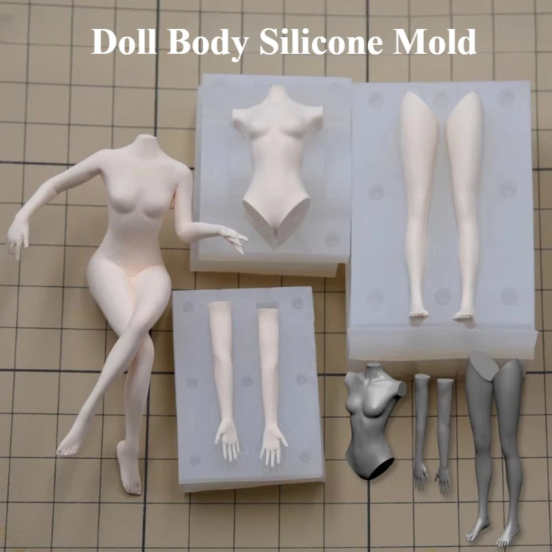 Ultralight Clay  Correct Proportion Cartoon Doll Woman Body Silicone Mold DIY Clay Animation Character Body Modeling Making Tool