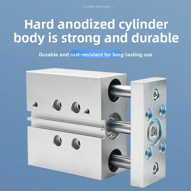 Compact guide cylinder Thin Three axis air pneumatic DFM-12-50-P-A-GF cylinder with guide rod DFM- bore 12 16mm stroke 10-100mm
