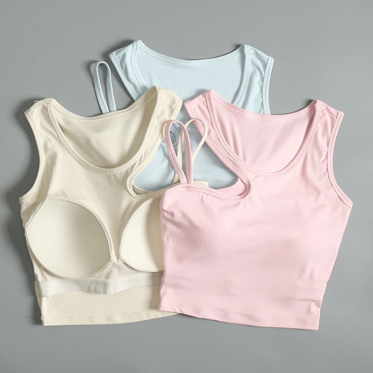 Women's Sports Bra Top One-Piece Exercise Innerwear High Aesthetic Value Running Shock Absorption Gathered Vest Outdoor Wear