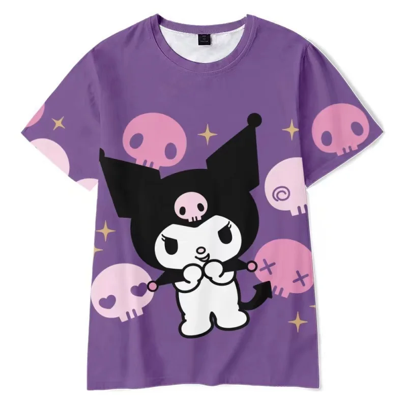 Kurome Anime Series Short-sleeved Girls Japanese Summer Round Neck T-shirt Two-dimensional Fashion Student Clothes Trendy Tops