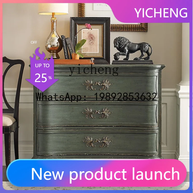X9  Retro Solid Wood Master Bedroom High-End Storage Cabinet Home Simple Storage Side Cabinet home accessories