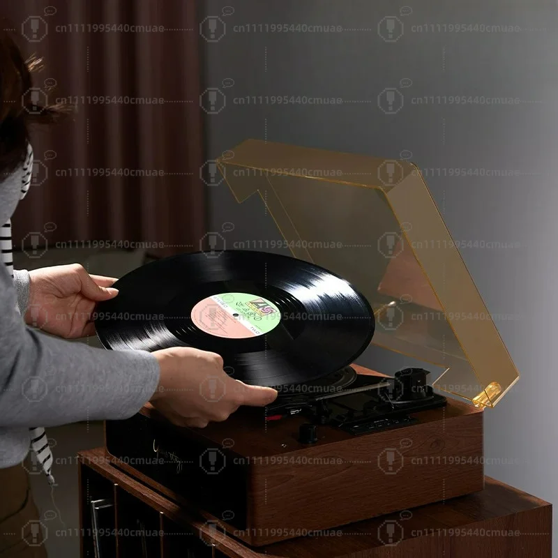 Vinyl record player retro phonograph bluetooth stereo integrated living room ornament record player