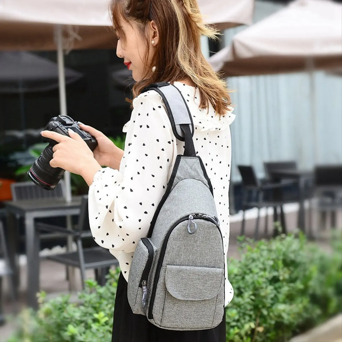 【Camera Accessories】 Waterproof Camera Backpack for Alpha A6500, A6300, A6000, A9, A7C, A74, A7S, A7R Travel Photo Case Gray