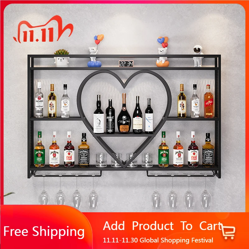 

Storage Portable Bar Wine Display Love Modern Accesories Wine Bar Decorations Portable Placards Ouverts Antique Furniture