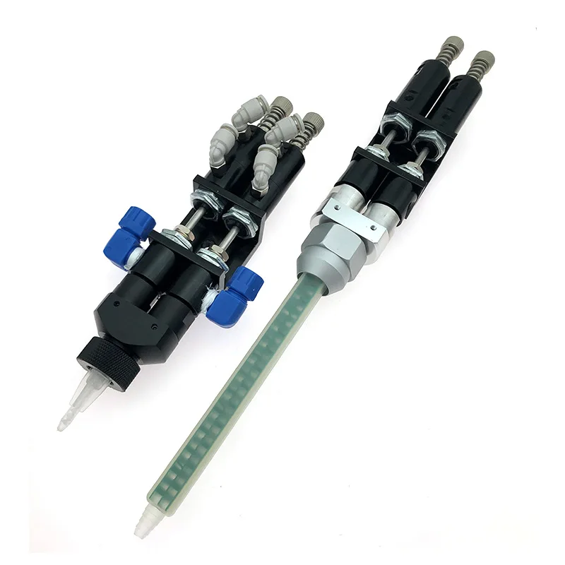 Aluminum Alloy Suction Type AB Double Liquid Dispensing Valve Two-position Five-way Round Anti-drawing Dispensing Needle