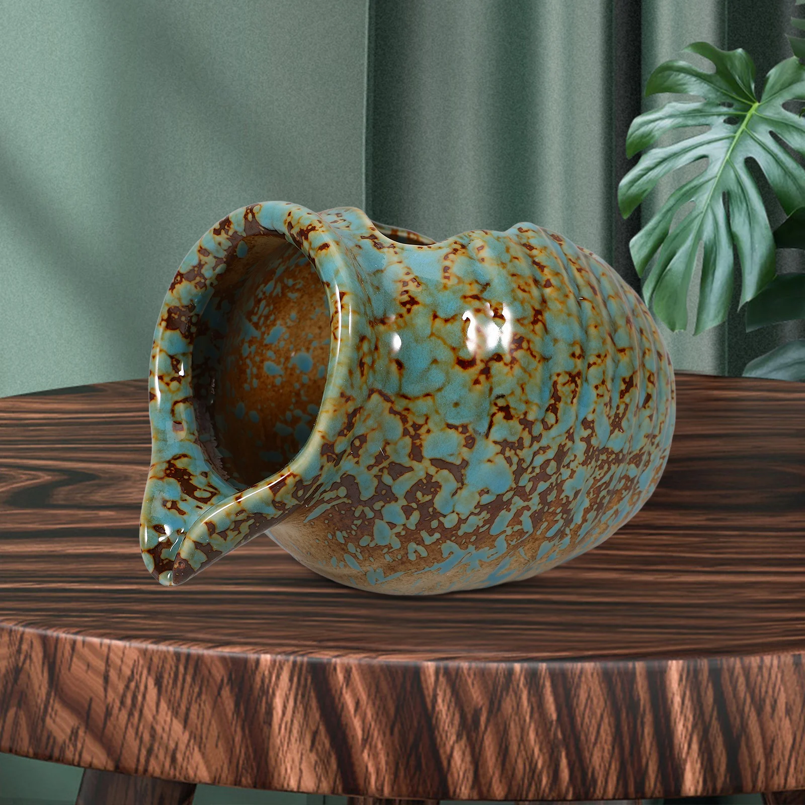 Caratteristica di circolazione dell'acqua in ceramica con fontana paesaggistica per giardino, patio, balcone, cascata decorativa rilassante per interni ed esterni