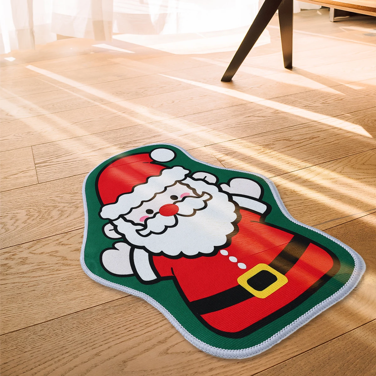 

Santa Claus Snowman Bath Mat Non-Electric Absorbent Holiday Floor Rug Seasonal Bathroom Decor Festive Christmas Home Accent