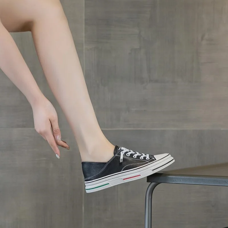 

Осенние женские маленькие белые туфли из натуральной кожи, летние кроссовки на плоской подошве, женская вулканизированная обувь, черные, белые повседневные кроссовки 35-41