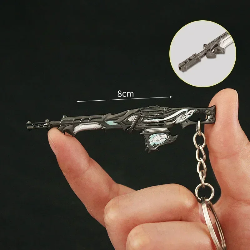 8cm New Valorant Game Peripheral Metal Model Weapons and Props Back Packaging Decoration Pendant Keychain Kids Birthday Gift Toy