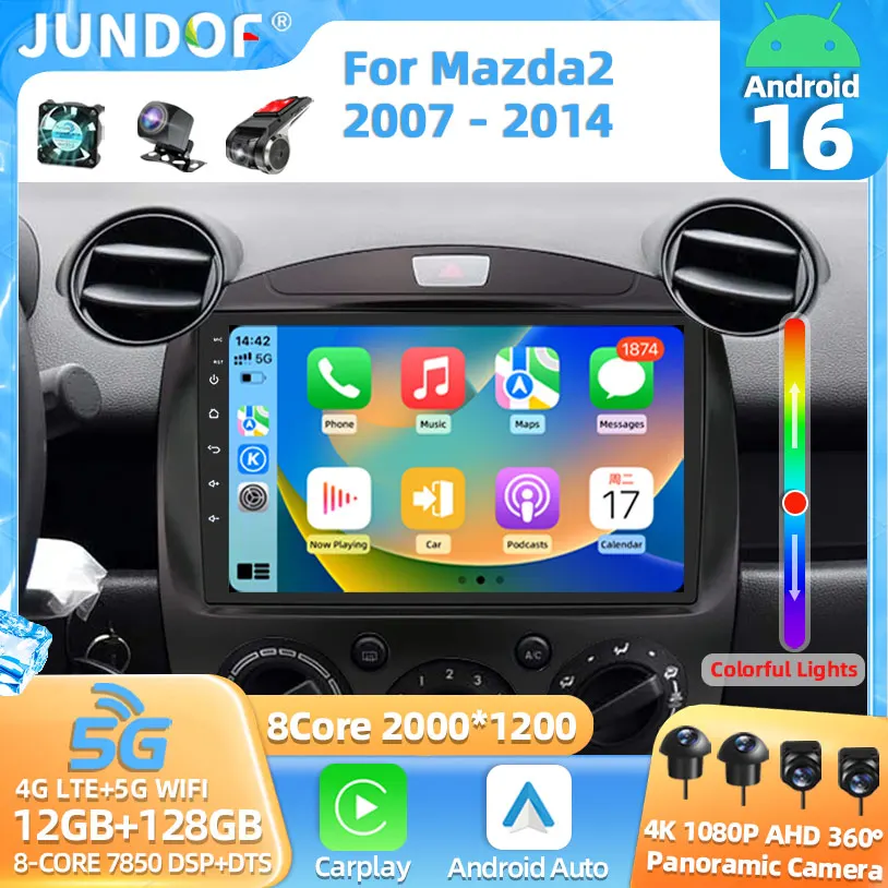 

Android 16 Car For MAZDA 2 Mazda2 2007 2008 2009 2010 2011 2012 2013 2014 Radio Stereo Multimedia Player Carplay Auto Navigation