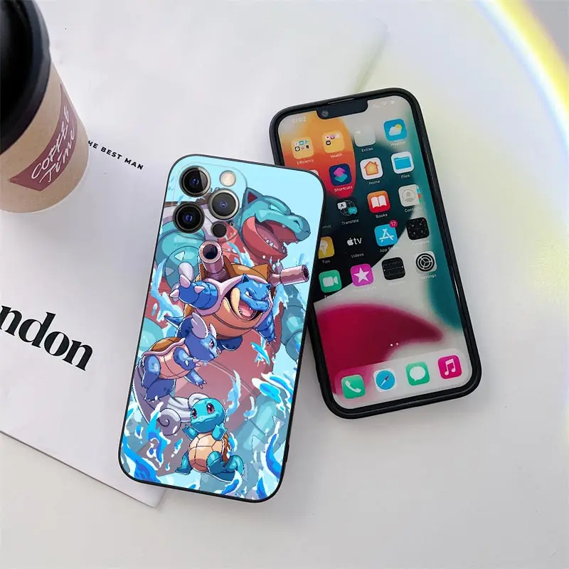 Pokemon Squirtle Eevee Gengar Anime Phone Case for iPhone 11 15 Pro Max Case 14 Plus 13 Pro 12 Mini 11 X XS XR 7 8 SE Soft Cover