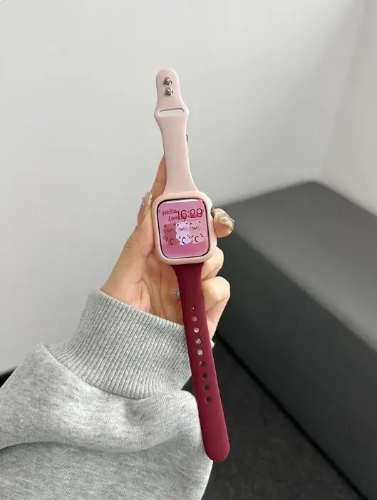 38 42mm Silicone Strap for Apple Watch Band 40/44mm 6 5 4 SE for Iwatch Series 1 2 3 7SE 8 41/45mm 49Ultra Slim Rubber Bracelet