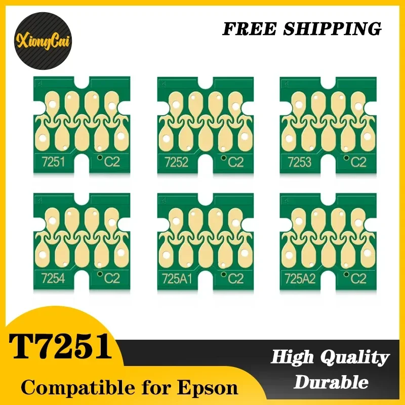 New T7251 T7252 T7253 T7254 T725A Compatible Ink Cartridge Chip For Epson SureColor F2000 F2100 SC-F2000 SC-F2100 Printer Chips