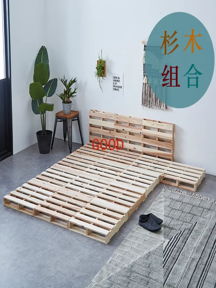 

Fir combination bed Solid wood Japanese Nordic homestay Free bed floor