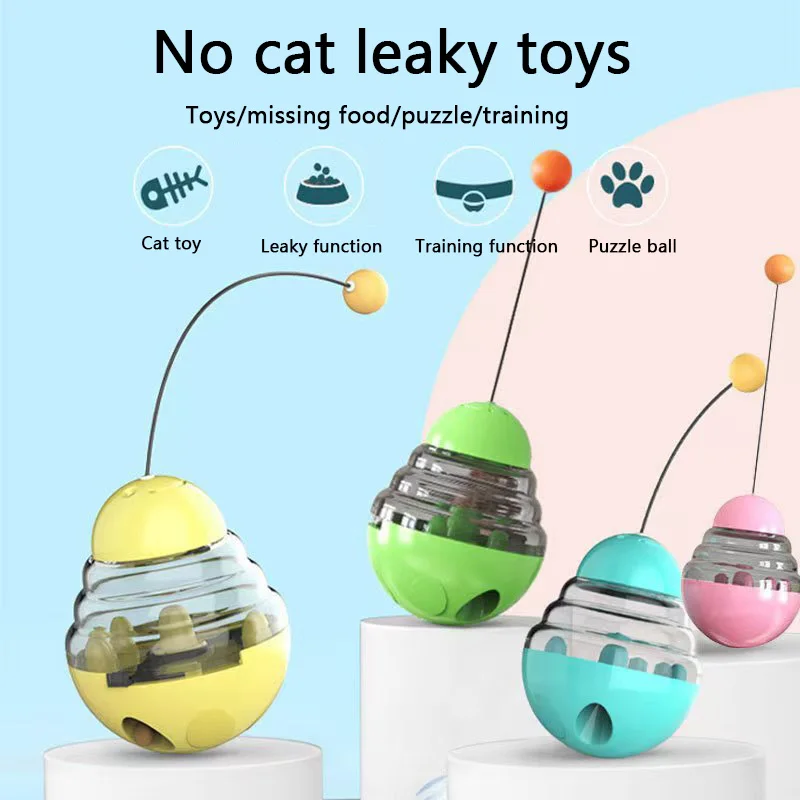 Tumbler cat toy ball fun cat stick super cute cat leaky toy training function puzzle ball