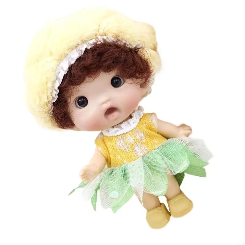 G2te realistica da 4 pollici vinils bambola da bambina con cappello da cartone animato bambino realistico giocattolo morbido per