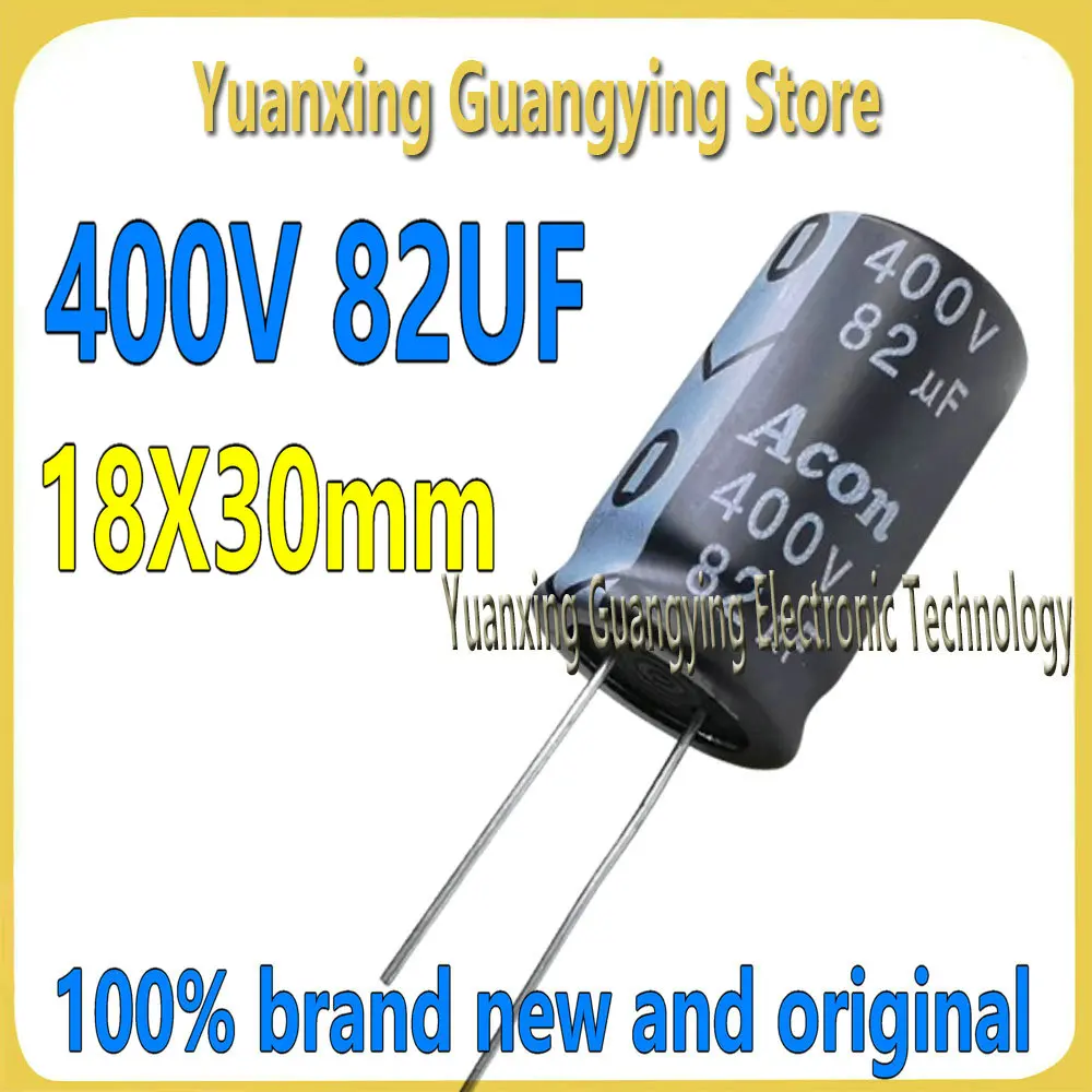 (5 pieces) 400V 82UF, 82UF 400V, 400V 82UF, 18x30mm Through-Hole Electrolytic Capacitors, 100% Brand New
