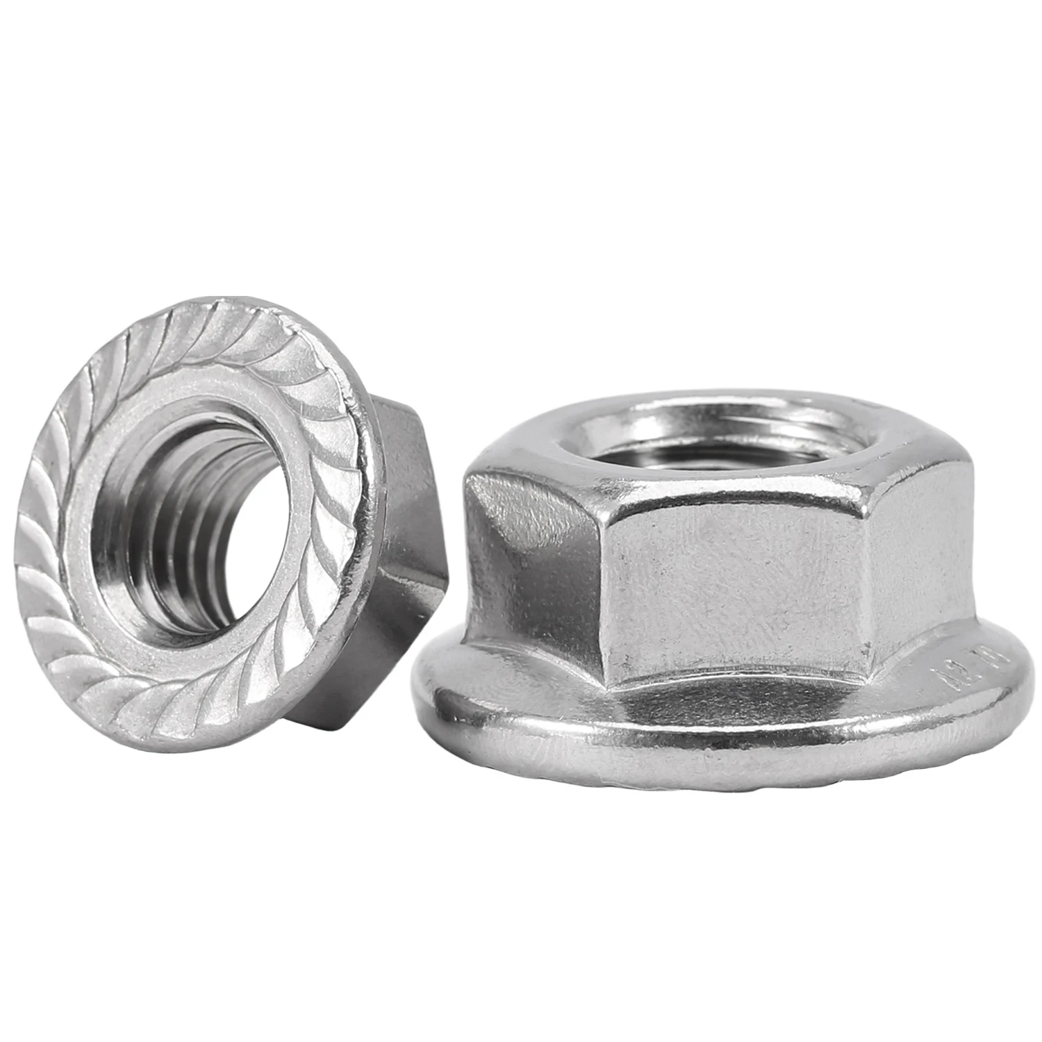 Hexagon Flange Nut M2.5 M3 M4 M5 M6 M8~M20 DIN6923 304 Stainless Steel Flange Lock Nuts Anti Slip Self-Locking Nut With Tooth