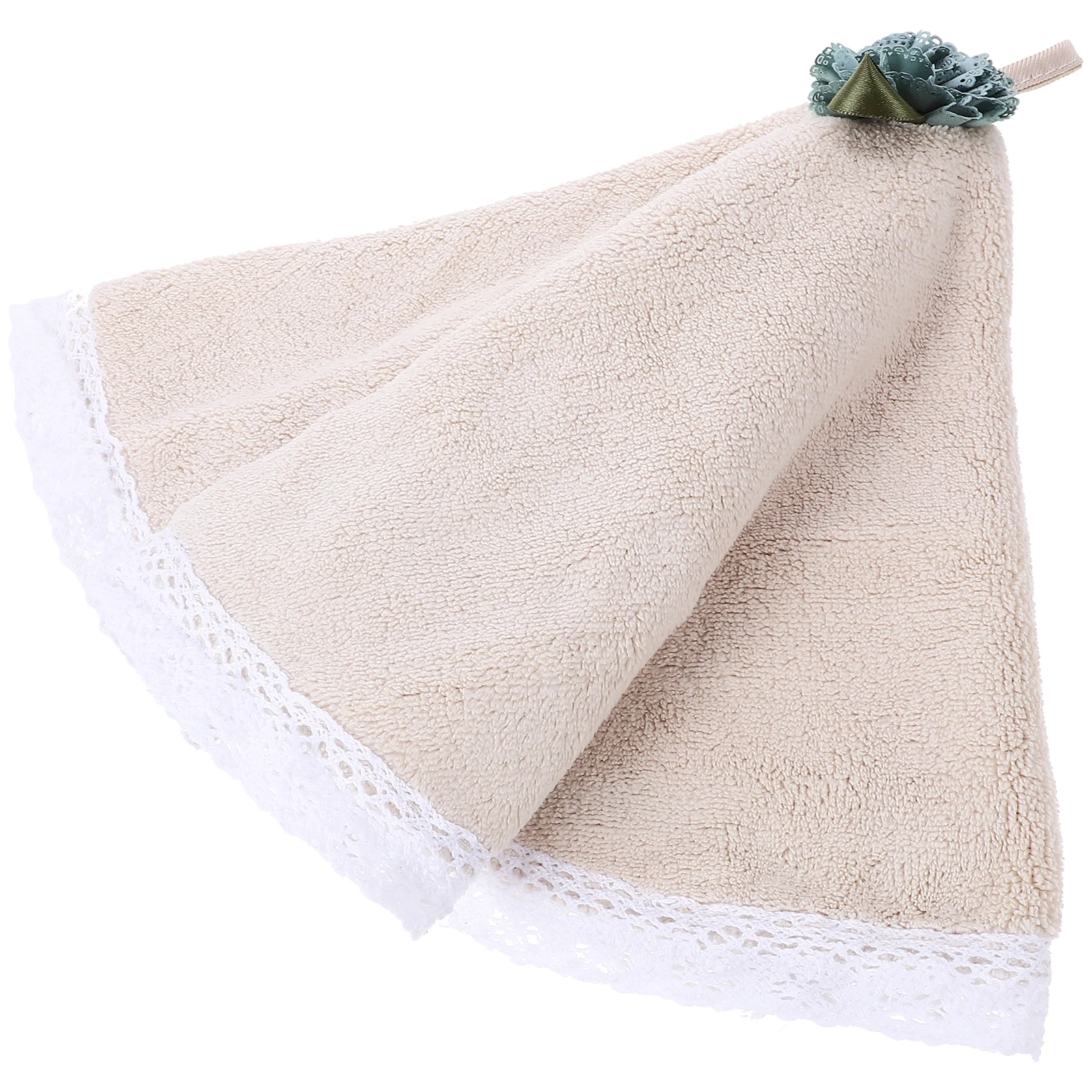 

1pc Round Hand Towel Coral Fleece Quick Dry Kitchen Bathroom Car Water Absorbent Washable Soft Scratch