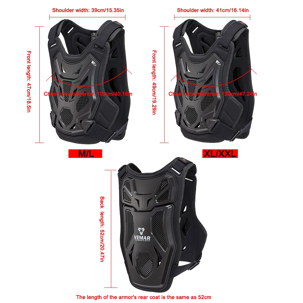 Professional Motorcycle Armor Vest Body Protective Gear Motocross DH MX MTB Dirt Bike Chest Back Protectors Moto Equipment