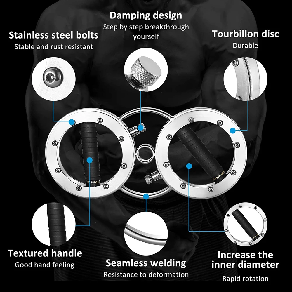 Spinning Burn Machine 8 Pounds With 360 Degree Rotating Grips Hand and Forearm Trainer Spinning Exercise Tool Home or Gym