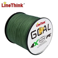 LineThink GOAL 300M/500M Durable 4-strand Braided Line，Strong PE Multifilament Fishing Line，Smooth， Sea Fishing Accessory