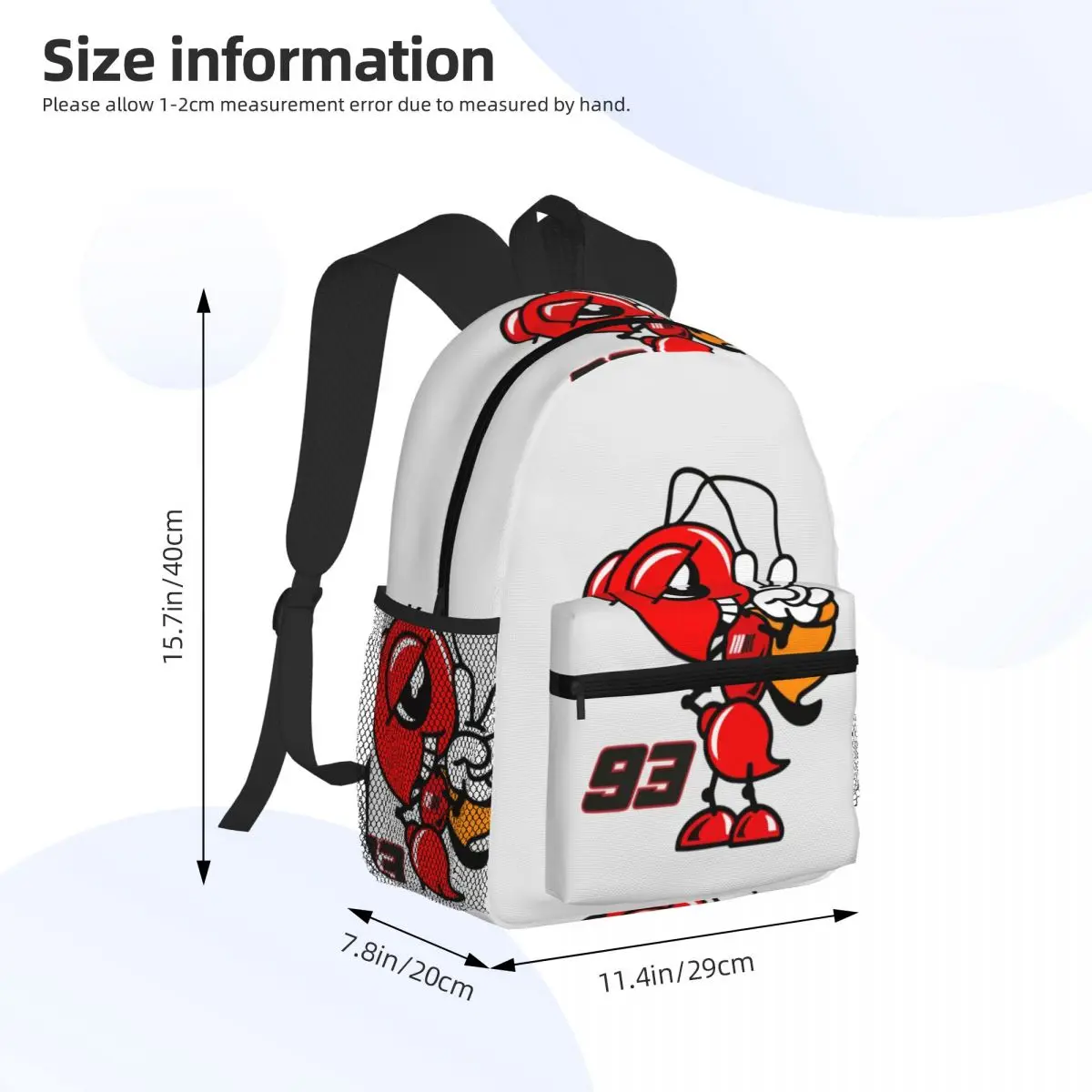 Motorcycle Marc Marqueze 93 Student Backpack School Bag Hiking Travel Daypack for Boys Girls Bookbag Shoulder Bags