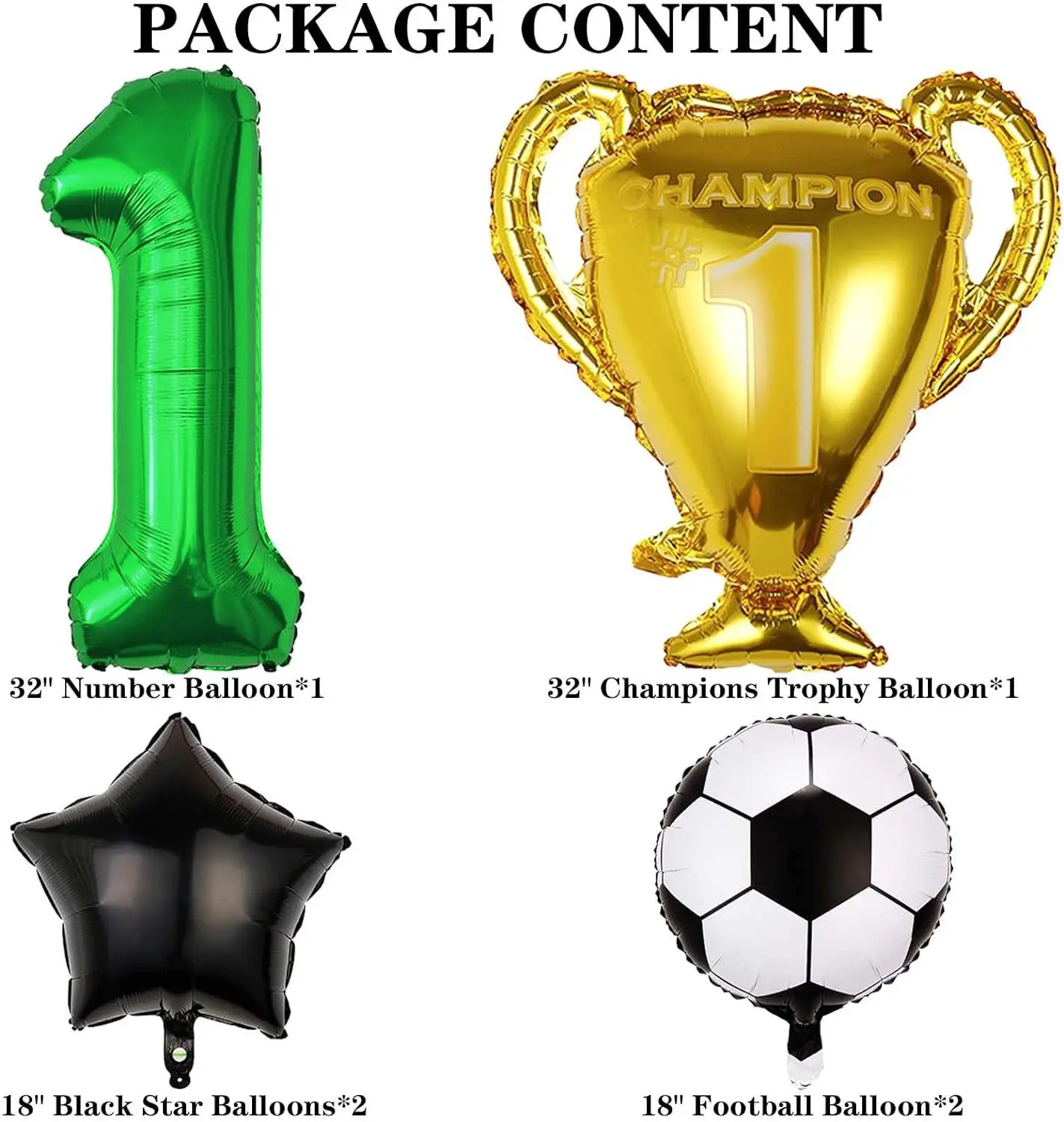 32 Zoll Grüne Zahlenballons Fußball Heliumballons Trophäenballon Kindergeschenke Geburtstagspartydekoration für Jungen – Detail 1