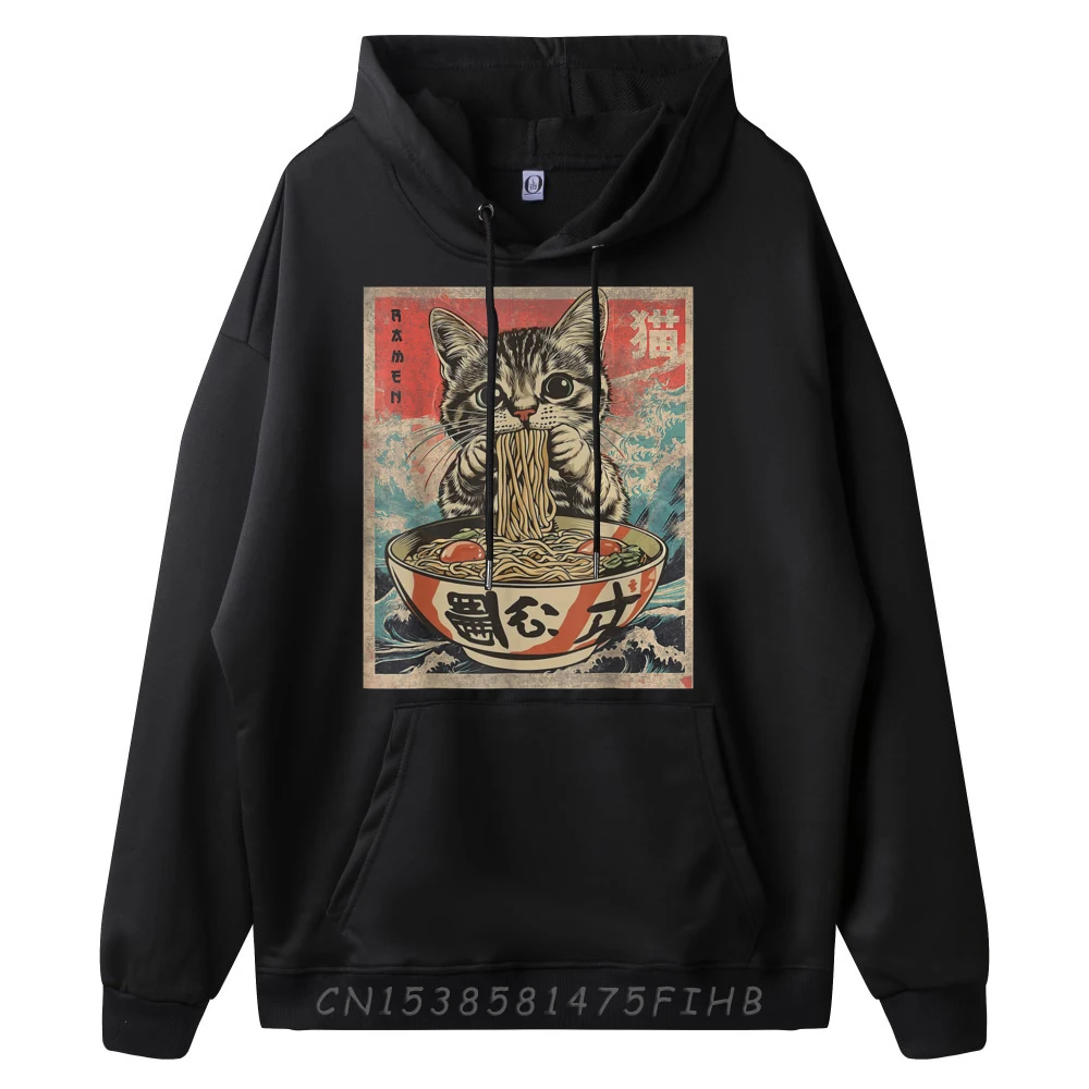 Cat Eating Ramen Noodles Kawaii Manga Japanese Food Luxury Clothing Skin-friendly and soft Luxury Clothes Men