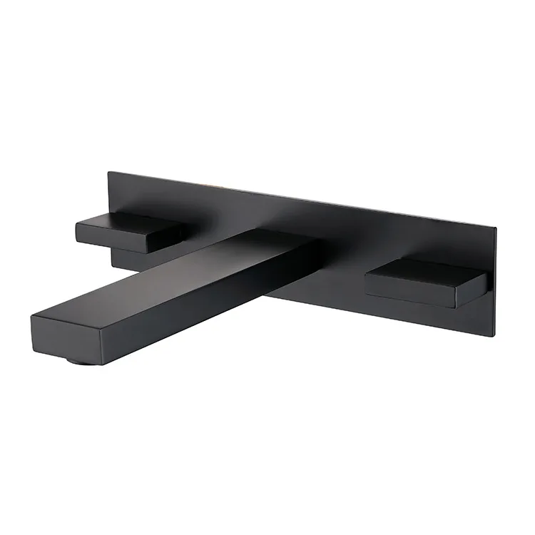 

All-copper double handle concealed basin faucet bathroom, wash basin into the wall, hot and cold faucet