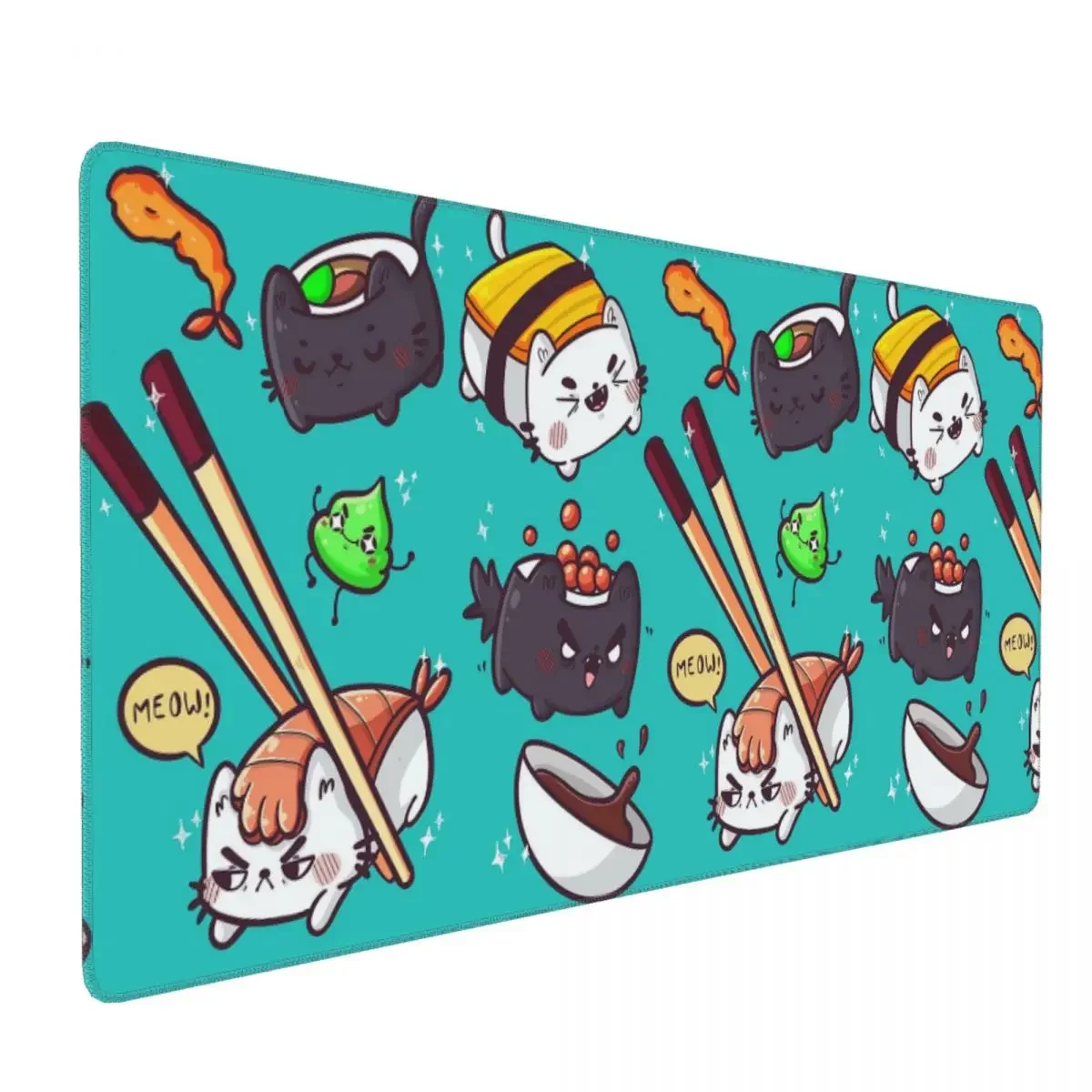 Sushi Cats Large Mouse Pad Computer Keyboard Mouse Mat Gamer PC Laptop Desk Mat Office Accessories Table Mats