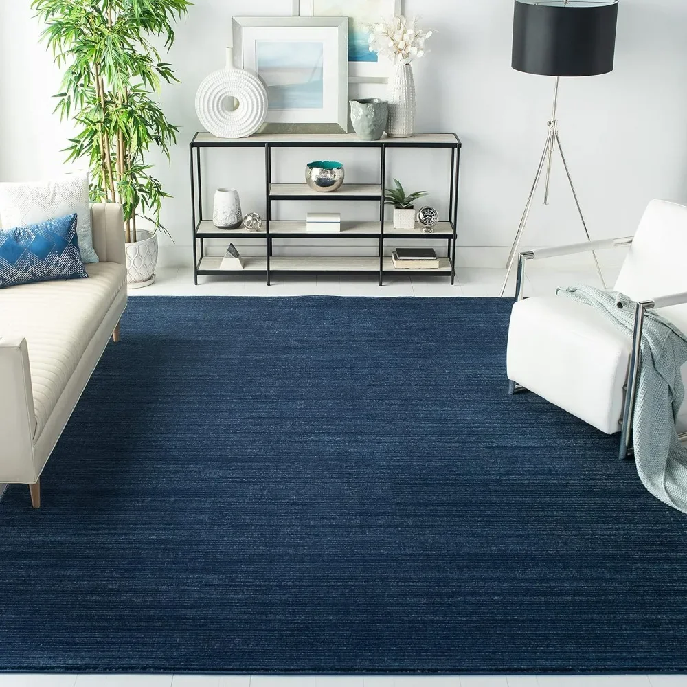 Carpet -10 'x 14', navy blue, modern gradient tone, non shedding and easy to care for, suitable for living rooms and bedrooms