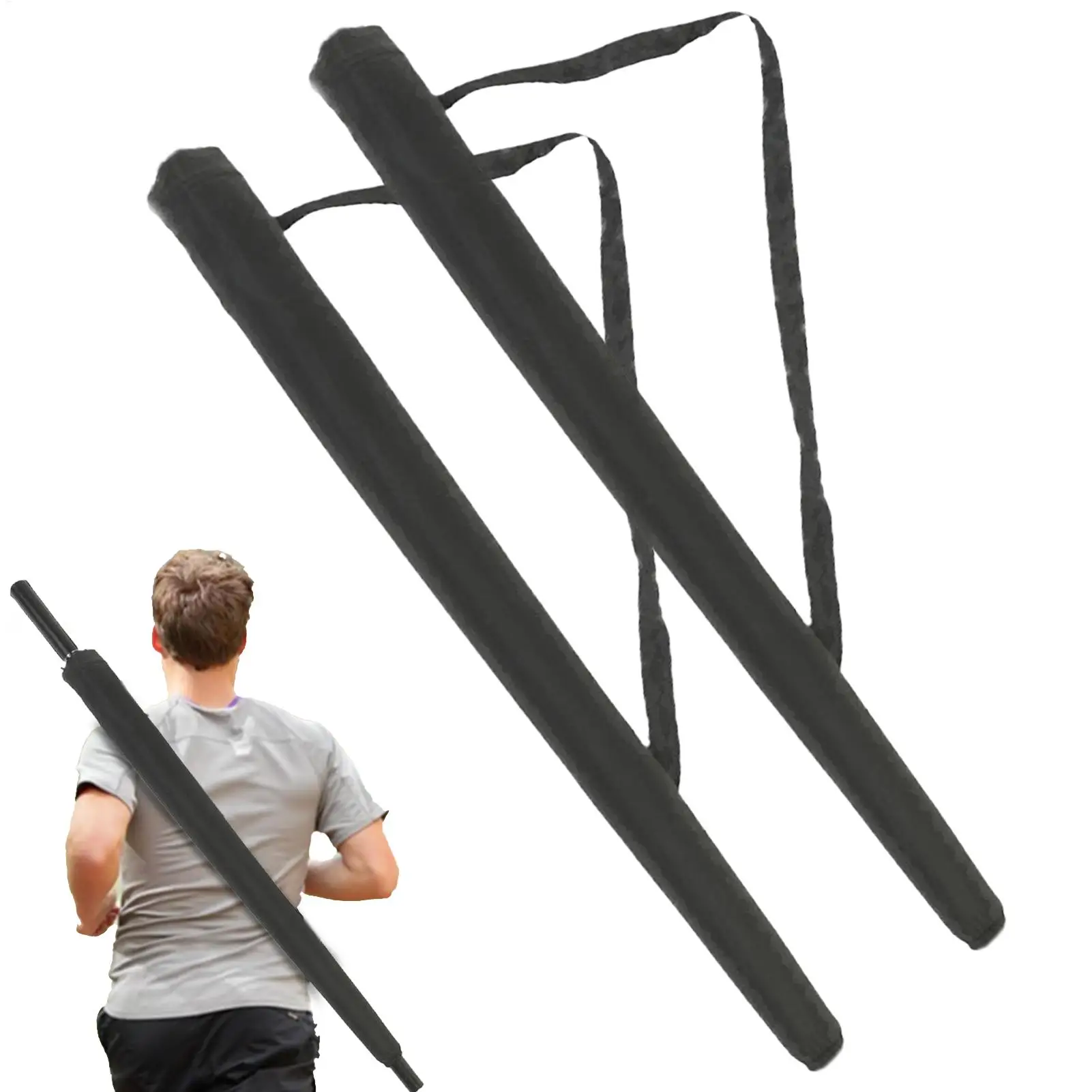 2 Stück wasserdichte Regenschirm-Aufbewahrungstasche, tragbarer Halter mit Riemen für nasse und trockene Regenschirme, Outdoor-Reisen, Klassenzimmer