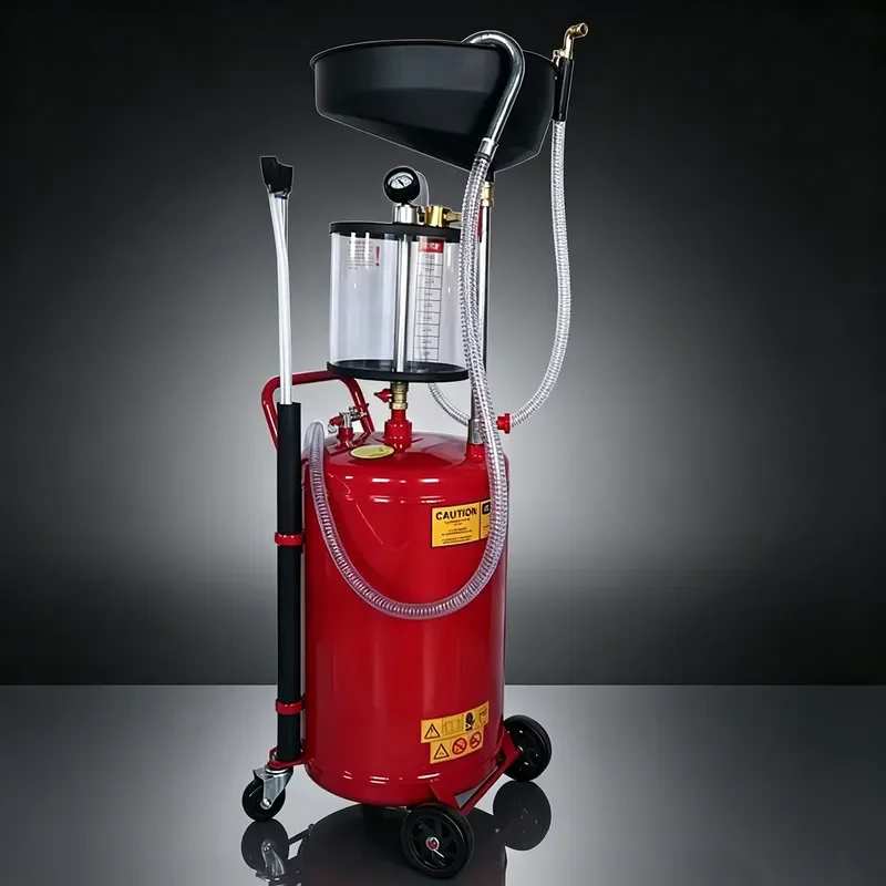 Portable Waste Oil Drain Tank with Pumper Adjustable Height Fuel Transfer Container for Auto Oil Change Service Station