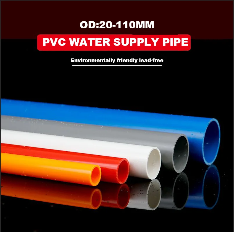 1 Pcs 20 25 32 40 50 63 75 90 110mm PVC Pipe Fittings for Water Supply Pipes Plastic Fittings for Water Supply Pipes Length 20cm