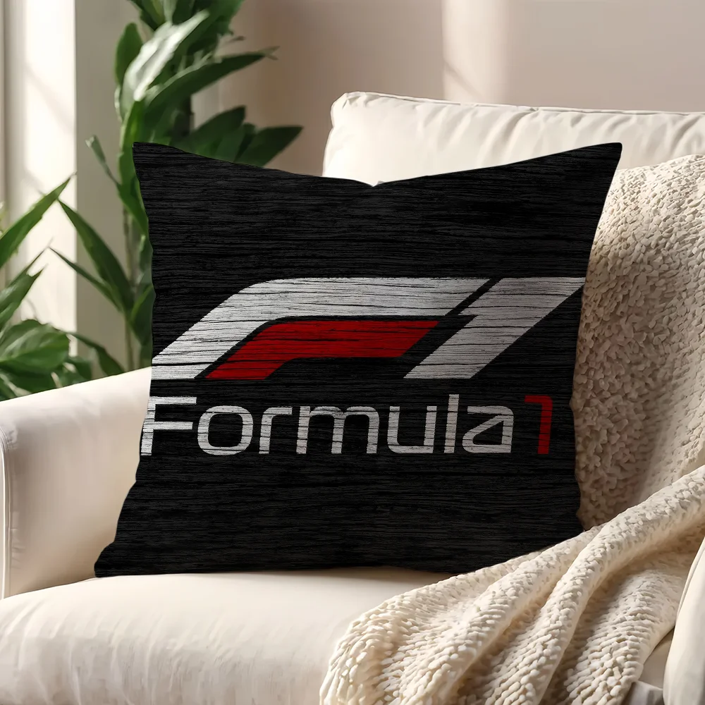 

F-Formula 1 Car Logo F1 Fashion cushion cover Pillow Sofa Printing Decoration Room Home Office Coffee Shop Car Nordic Simplicity