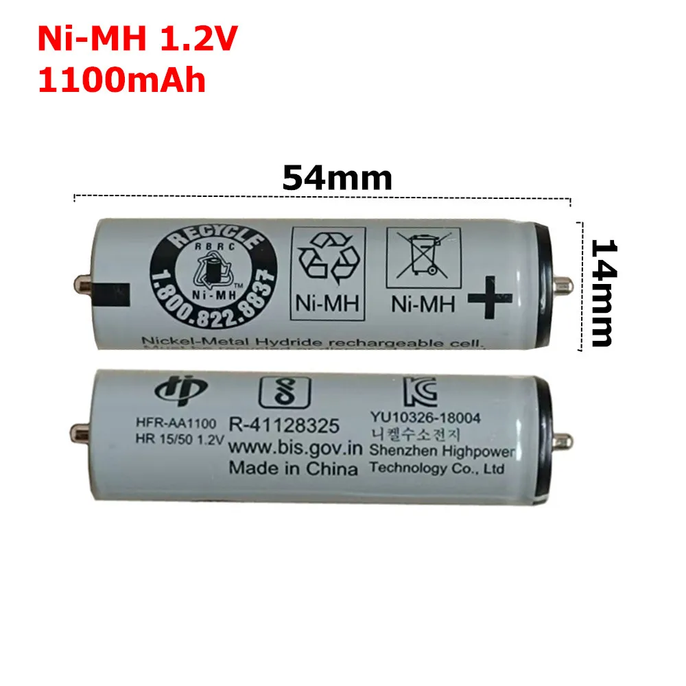 2pcs/lot 1.2V Ni-Mh 1100mAh Battery for Braun 390 5684 3020S 3030S 3040S 3050CC 3080cc 3090CC 320S-4 330 350CC-4 shaver razors