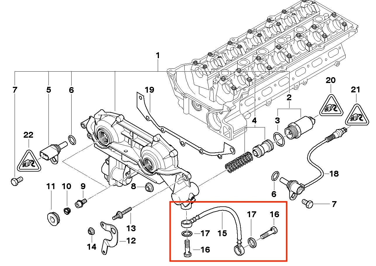 BEVINSEE Verbesserte Vanos-Ölzufuhrleitung für BMW E46 E39 E60 E83 E53 E61 E36 E85 S54 S52 S50 M50, Ersatz für 11361705532 – Detail 3