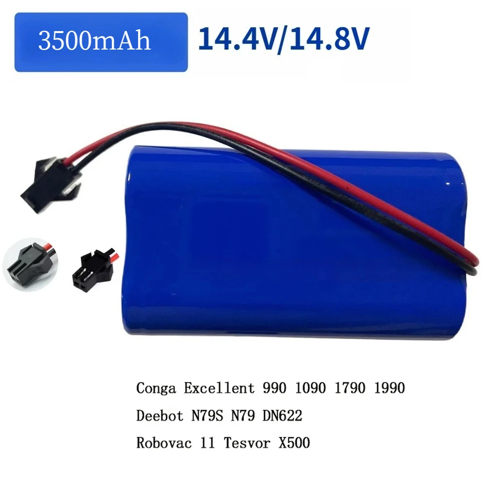 14.4V/14.8V 3500mAh lithium Battery Compatible For Conga Excellent 990 1090 1790 1990 Deebot DN622 N79 Robovac 11 Tesvor X500