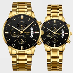 NIBOSI – montre étanche à Quartz pour Couple, pour homme et femme, horloge habillée