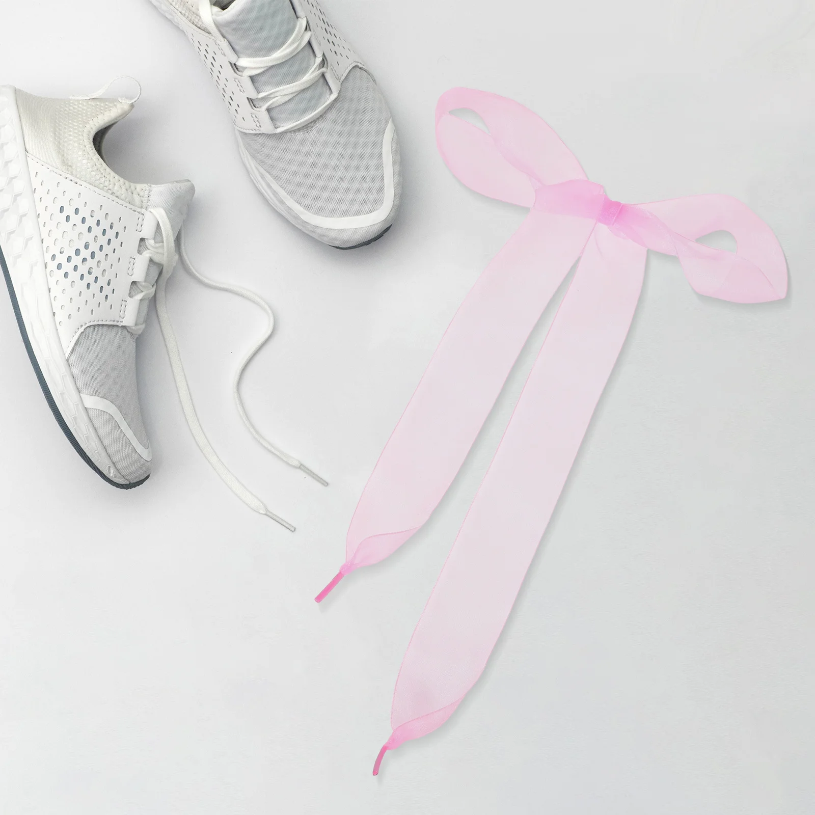 

1 Pair Satin Ribbon Shoelaces Candy Color Chiffon Snow Yarn Durable Women Sneaker Laces For Sports Shoes High Heels