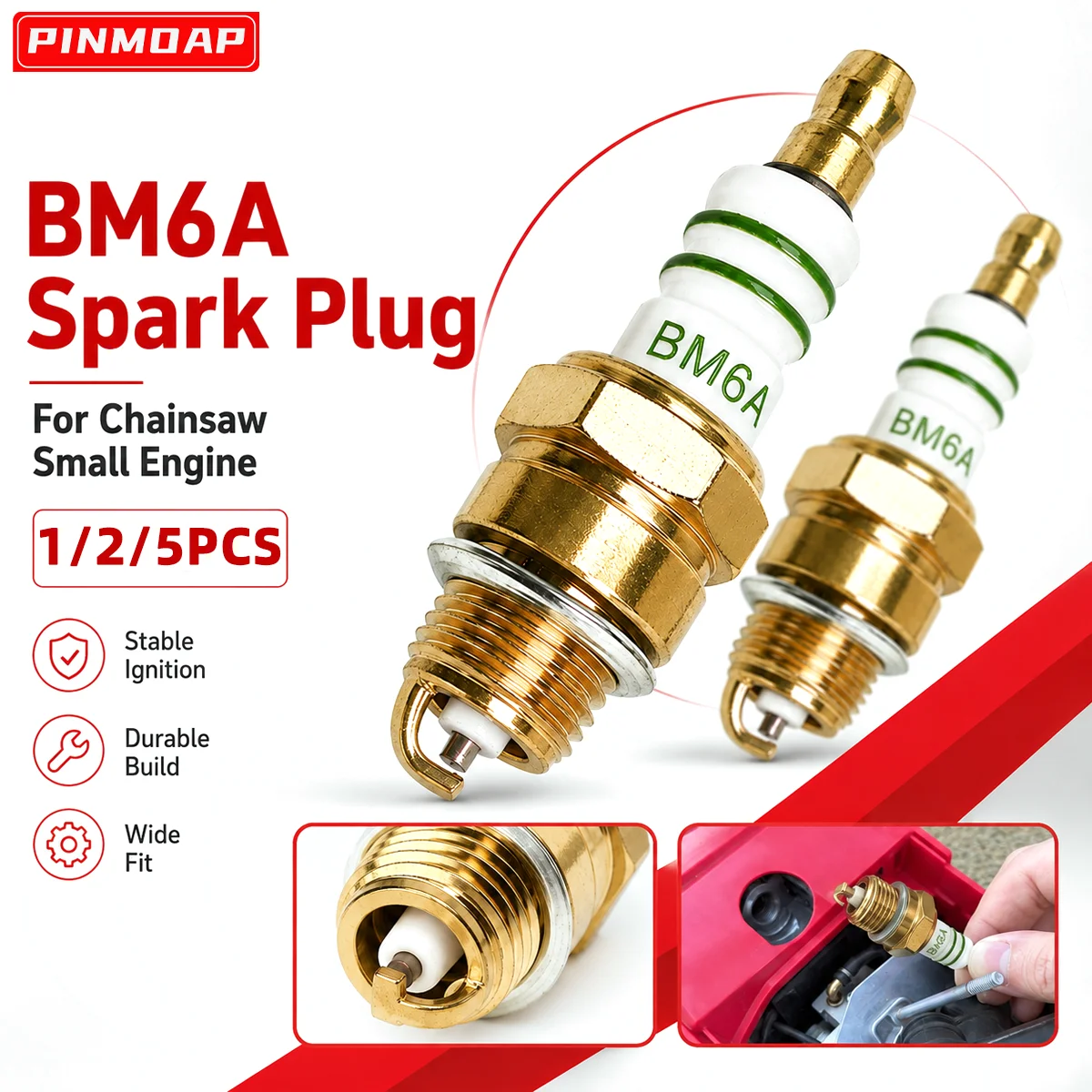 1/2/5pcs BM6A Spark Plug Replacement For Chainsaw Leaf Blower Lawn Mower Small Gas Engine Garden Tool Ignition Plug Durable