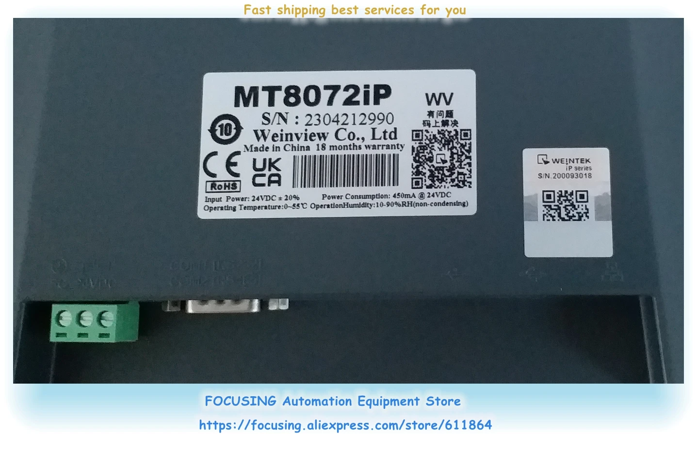 Hmi da Tela Sensível ao Toque Weview Mt8072ip Tk8072ip Mais Recente