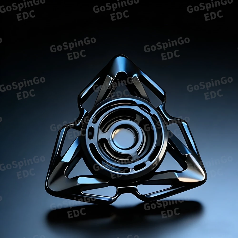 LQ EDC Ling Feng Fidget Spinner Stainless Steel Titanium  Zirconium Gyro Three-Bladed Fidget Spinner Anxiety Relief Gadgets
