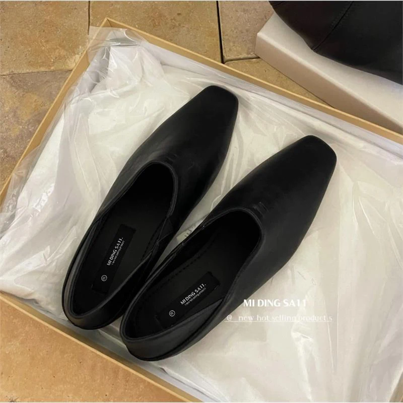 2024 Women Ballerina Flats New Fashion Square Toe Slip On Loafer Soft Sole Ladies Elegant Casual Outdoor Dress Shoe Ballet Mujer
