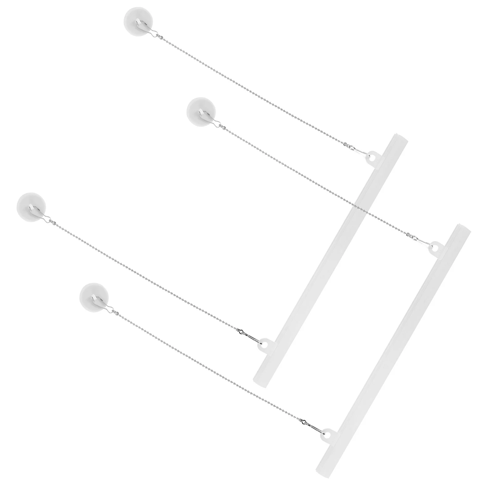 2Pcs Poster Hanging Pole Set PVC Iron Clamp Chain for Gallery Wall Decor Painting Scroll Holder Painting Scroll