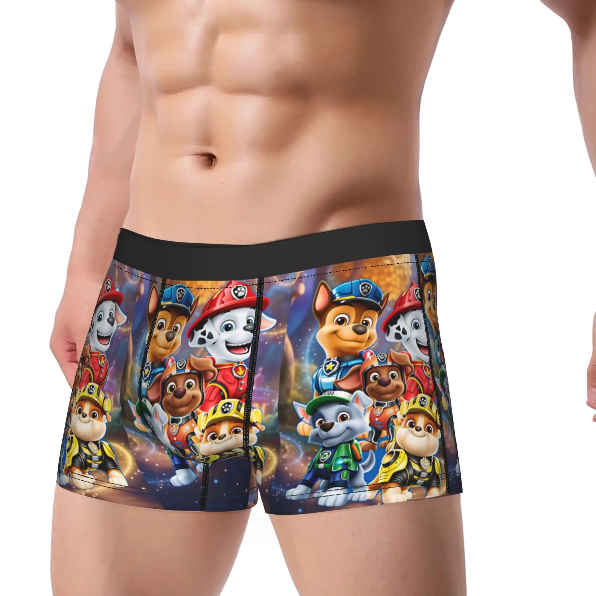 Paw Dogs Magic Forest Team Group Boxer Brief  Underwear Trenky Male Soft Trend Boxershorts Design Plus Size Underpants